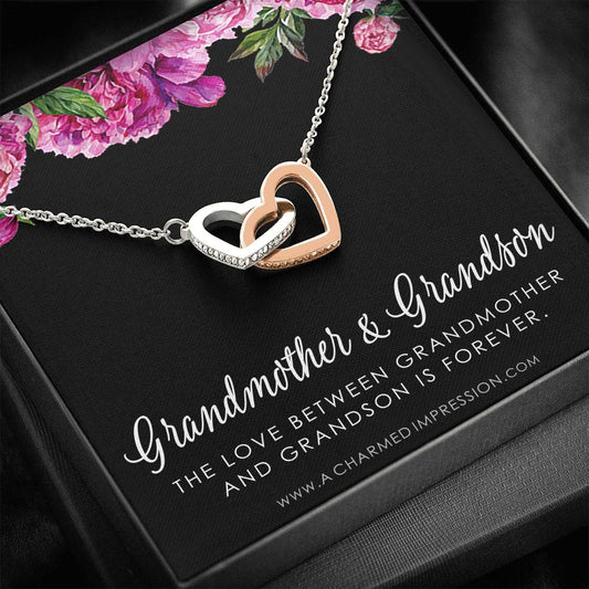 Grandma Gift From Grandson, Grandmother Grandson Gift, Grandmother Necklace, To My Grandma From Grandson Jewelry, Top Grandma Gift