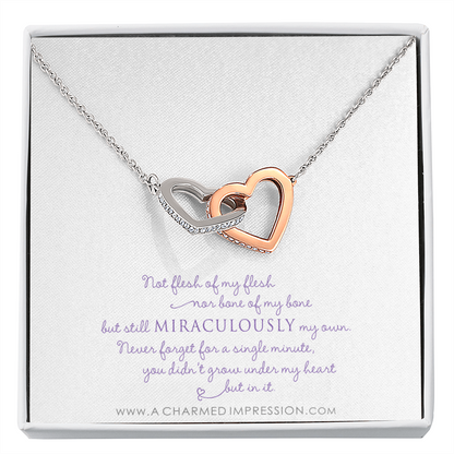 Unbiological Mother & Child Gift, Keepsake Jewelry, Adoption Gotcha Day Gifts for Women Girls, Daughter Stepdaughter, Unique Meaningful
