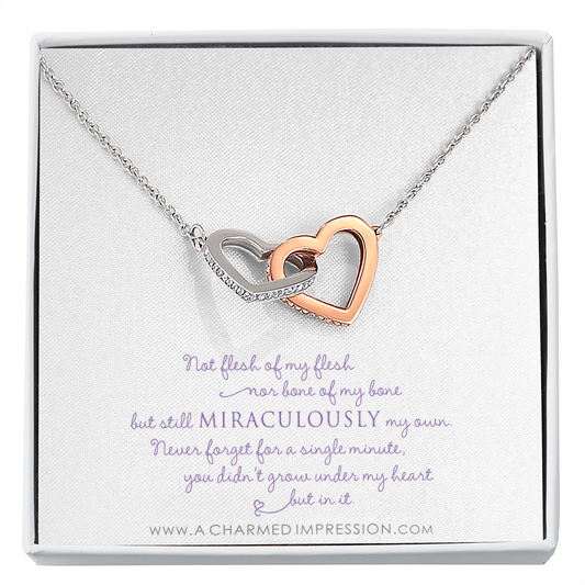 Unbiological Mother & Child Gift, Keepsake Jewelry, Adoption Gotcha Day Gifts for Women Girls, Daughter Stepdaughter, Unique Meaningful