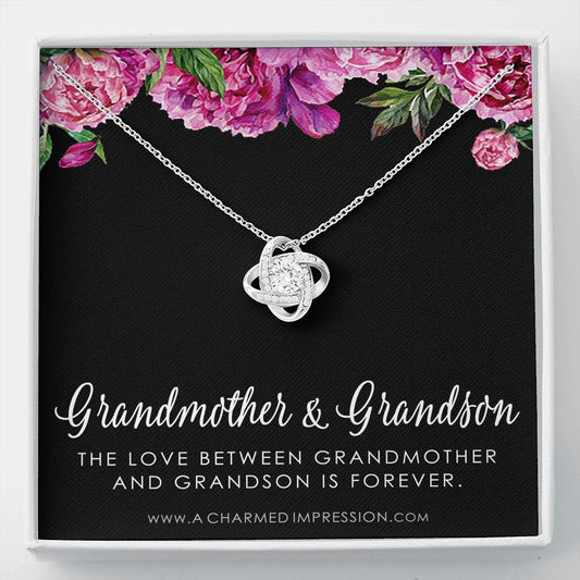 Grandma Gift From Grandson, Grandmother Grandson Gift, Grandmother Necklace, To My Grandma From Grandson Jewelry, Top Grandma Gift