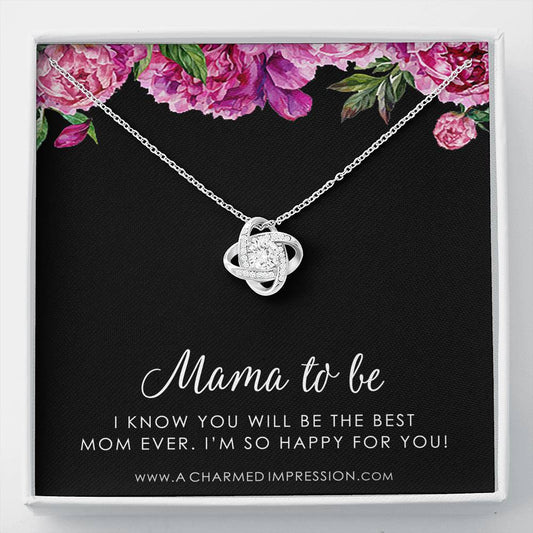 Congratulations Gifts for New Mom, Mama To Be Gifts, Expecting Mothers Necklace, Mommy Jewelry, Baby Shower, Adoption Gifts, Best Mom Ever, Love Knot