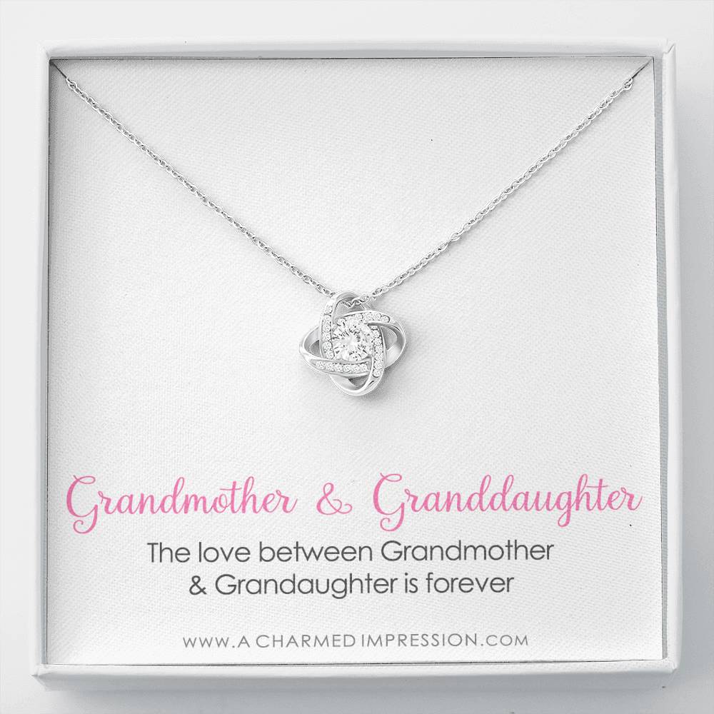Grandmother & Granddaughter Necklace, Grandma Gift, Grandmother Jewelry, Granddaughter Gift, Granddaughter Birthday Gift, Mothers Day - Love Knot Necklace