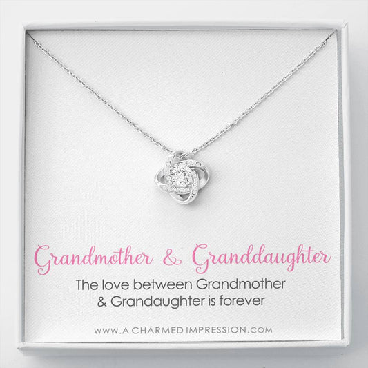Grandmother & Granddaughter Necklace, Grandma Gift, Grandmother Jewelry, Granddaughter Gift, Granddaughter Birthday Gift, Mothers Day - Love Knot Necklace