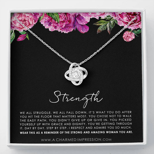 Strength Necklace, Infertility Miscarry Gift, Depression, Mental Health, Fertility Wish, Cancer Survivor Necklace, Breast Cancer Survivor