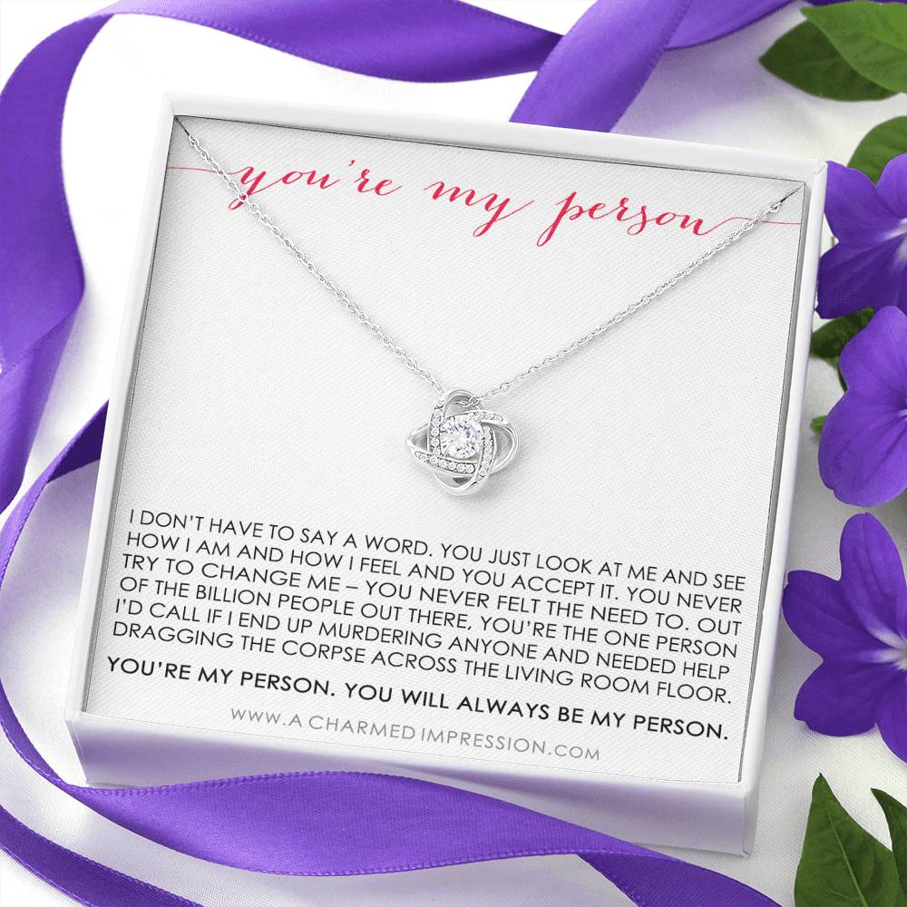 You Are My Person Gift, Best Friend Gift, You're My Person Necklace, Greys Anatomy Quote, Bestie Gift, BFF Gift