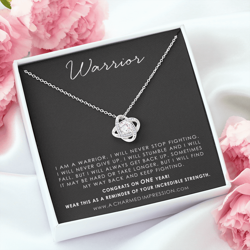 Addiction Recovery Gift, Warrior Necklace, Fighter Jewelry, NA, AA Gifts Women, Sobriety Anniversary, Sober Birthday