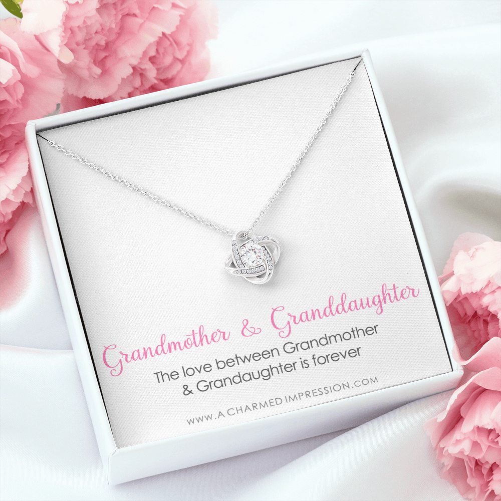 Grandmother & Granddaughter Necklace, Grandma Gift, Grandmother Jewelry, Granddaughter Gift, Granddaughter Birthday Gift, Mothers Day - Love Knot Necklace