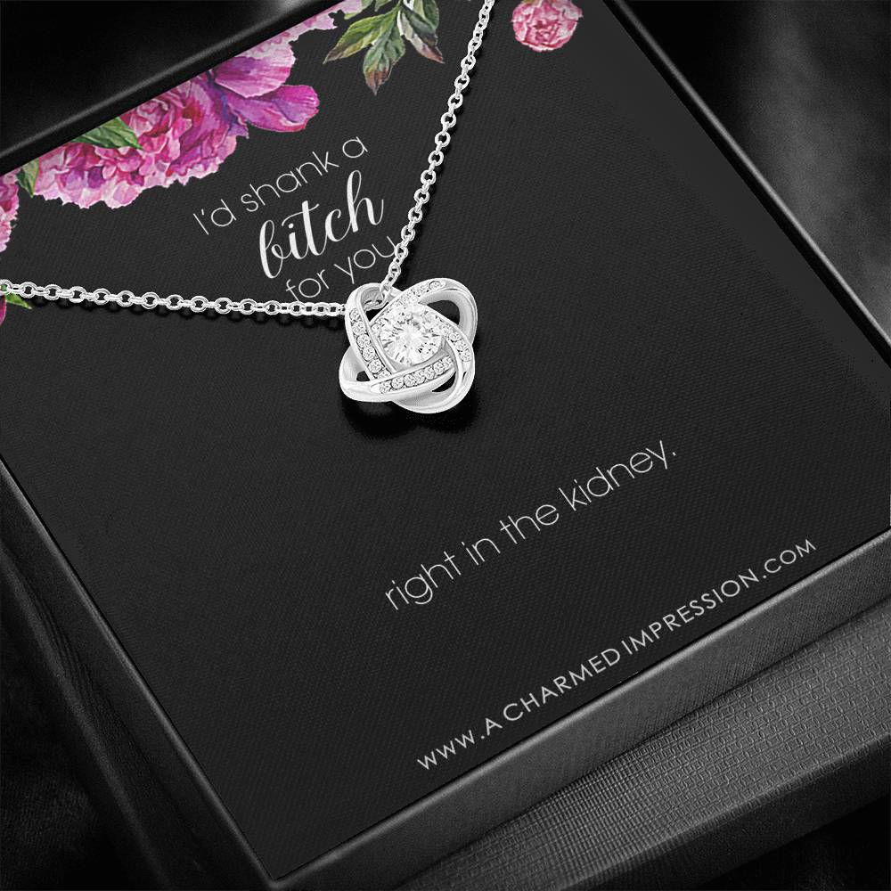 Funny Best Friend Necklace, Funny Sister Gift, Funny CoWorker Gift, Friendship Necklace, I Would Shank a Bitch