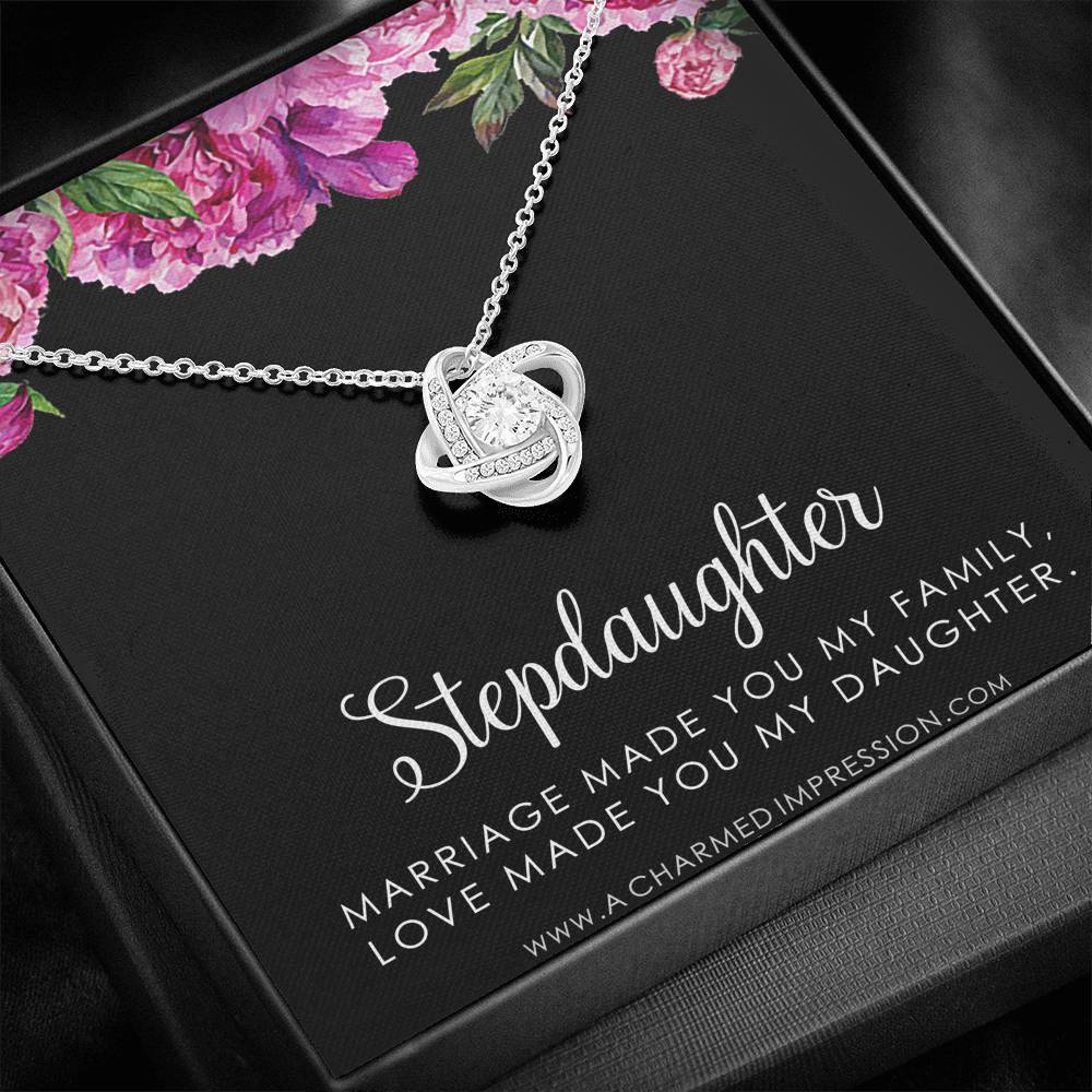 Stepdaughter Gifts from Stepmom Stepdad, Birthday Gifts for Daughter from Mom Dad, Stepdaughter Necklace, Unbiological Daughter Gift