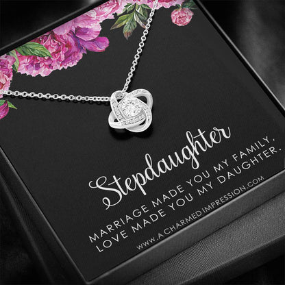 Stepdaughter Gifts from Stepmom Stepdad, Birthday Gifts for Daughter from Mom Dad, Stepdaughter Necklace, Unbiological Daughter Gift