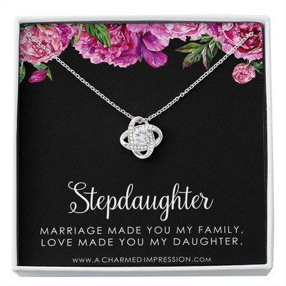Stepdaughter Gifts from Stepmom Stepdad, Birthday Gifts for Daughter from Mom Dad, Stepdaughter Necklace, Unbiological Daughter Gift