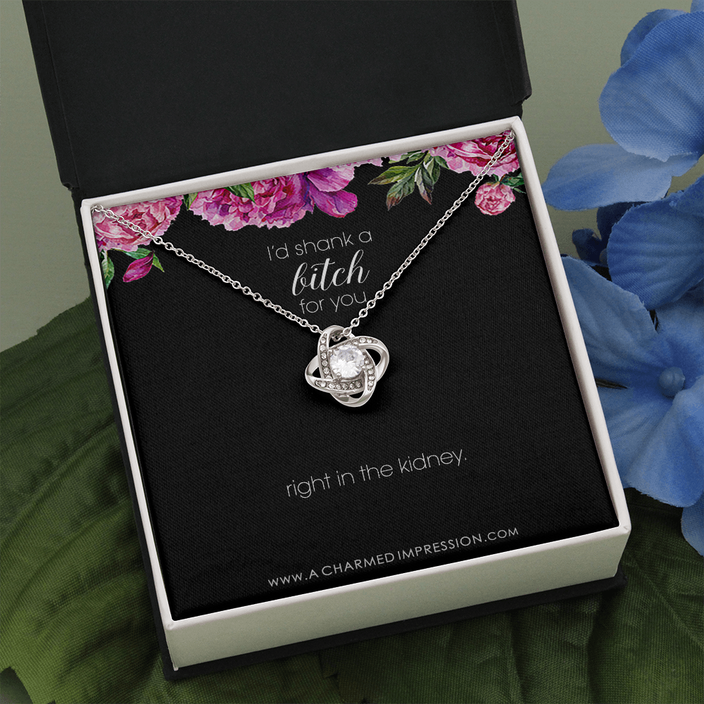 Funny Best Friend Necklace, Funny Sister Gift, Funny CoWorker Gift, Friendship Necklace, I Would Shank a Bitch