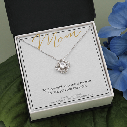 For Mom, Mother's Day Gift from Child, Mom You are the World
