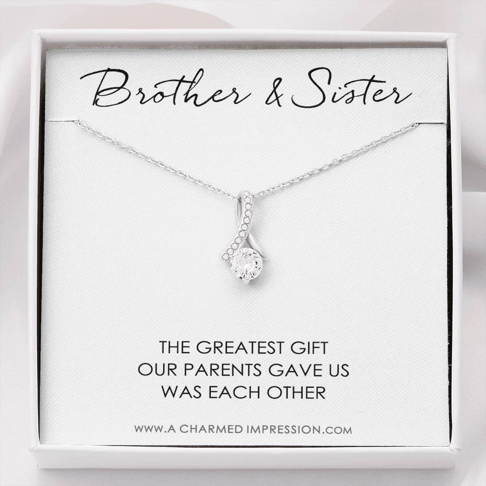 Sister Gift From Brother, Necklace For Little Sister, Interlocking Heart Necklace For Sister, Sister & Brother Necklace, Sister's Gift