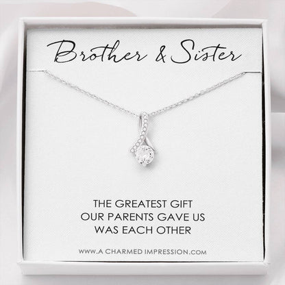 Sister Gift From Brother, Necklace For Little Sister, Interlocking Heart Necklace For Sister, Sister & Brother Necklace, Sister's Gift