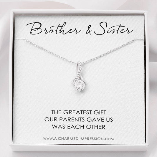 Sister Gift From Brother, Necklace For Little Sister, Interlocking Heart Necklace For Sister, Sister & Brother Necklace, Sister's Gift