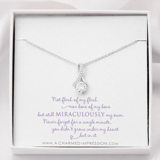 Unbiological Mother & Child Gift, Intentional Keepsake Jewelry, Adoption Gotcha Day Gifts for Women Girls, Daughter Stepdaughter, Unique Meaningful