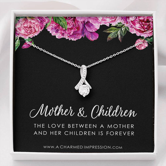 Mother and Children Necklace, Gifts for Mom Jewelry, Family Necklace, Mother Daughter Necklace, Mother's Day Birthday