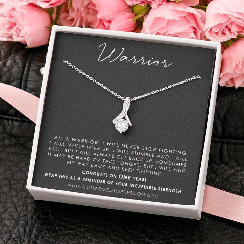 Addiction Recovery Gift Warrior Necklace Fighter Jewelry NA AA