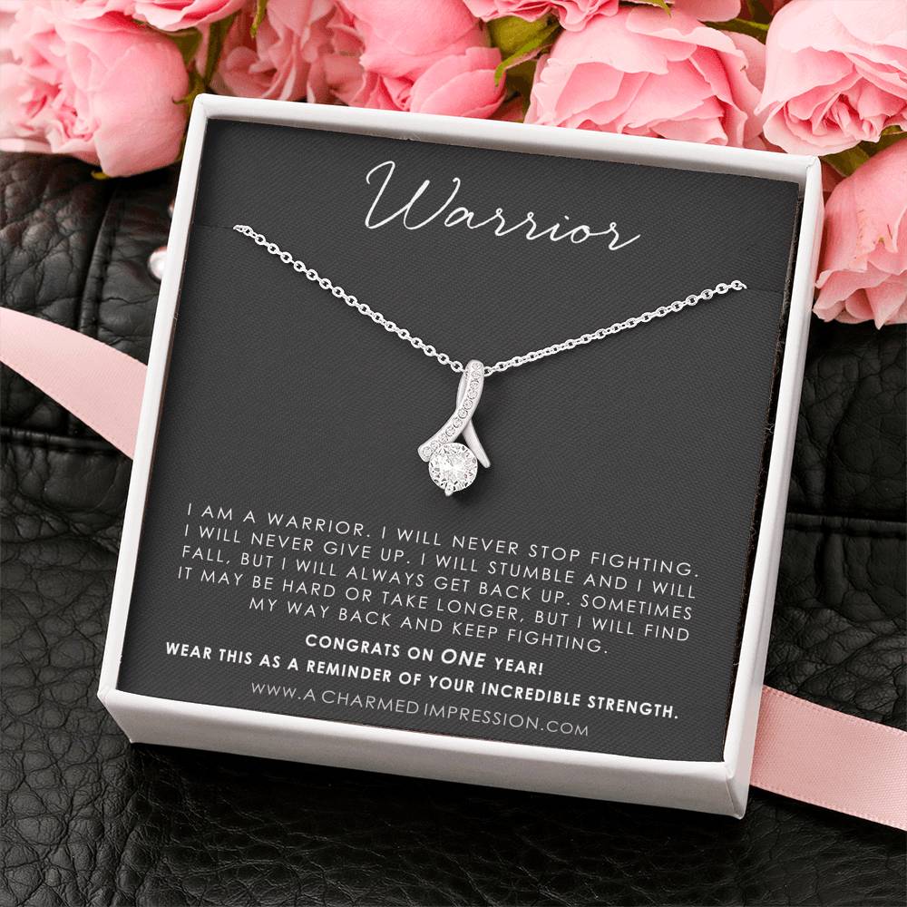 Addiction Recovery Gift, Warrior Necklace, Fighter Jewelry, NA, AA Gifts Women, Sobriety Anniversary, Sober Birthday