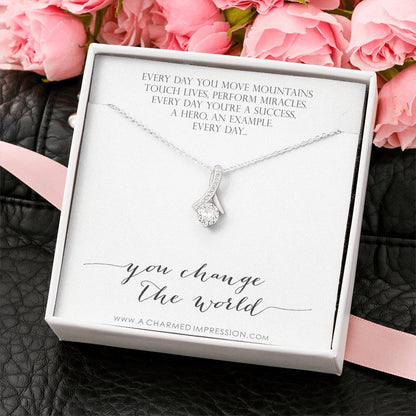 You Change the World, Nurse Appreciation Gift Necklace, Nurse Graduation, Nurse Week Jewelry, Practitioner, Nurse Retirement, Nurse Jewelry
