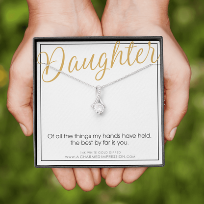 Gift for Daughter Necklace, Daughter Gift from Mom and Dad, To My Daughter, Daughter Birthday Gift for Women or Teenage Girl