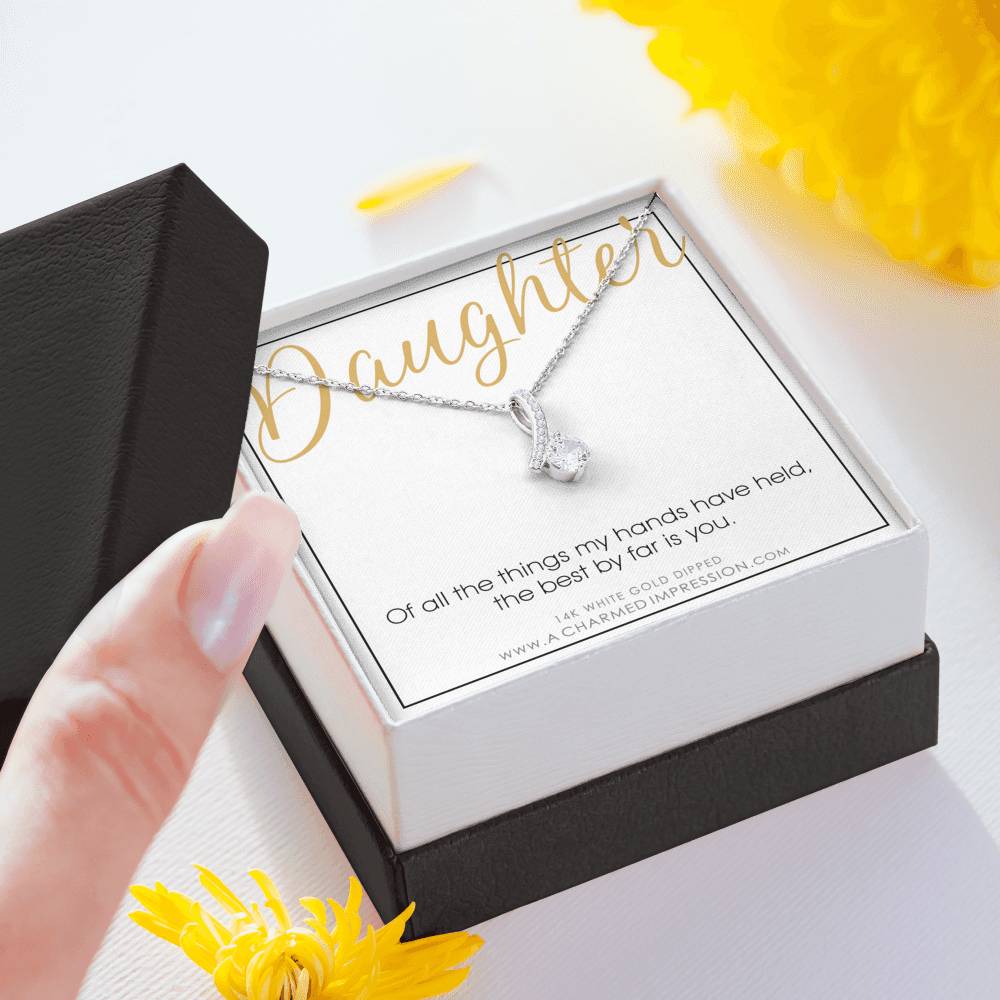 Gift for Daughter Necklace, Daughter Gift from Mom and Dad, To My Daughter, Daughter Birthday Gift for Women or Teenage Girl