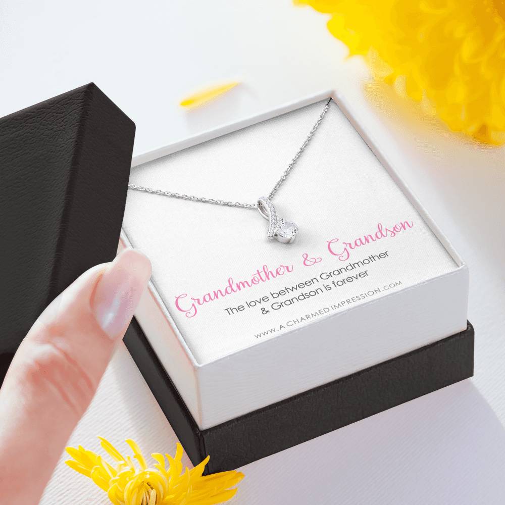Grandma Gift From Grandson, Grandmother Grandson Gift, Grandmother Necklace, To My Grandma From Grandson Jewelry, Top Grandma Gift