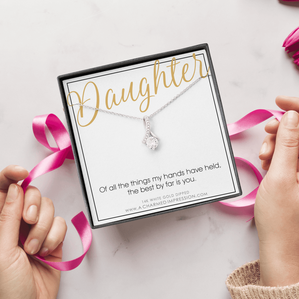 Gift for Daughter Necklace, Daughter Gift from Mom and Dad, To My Daughter, Daughter Birthday Gift for Women or Teenage Girl