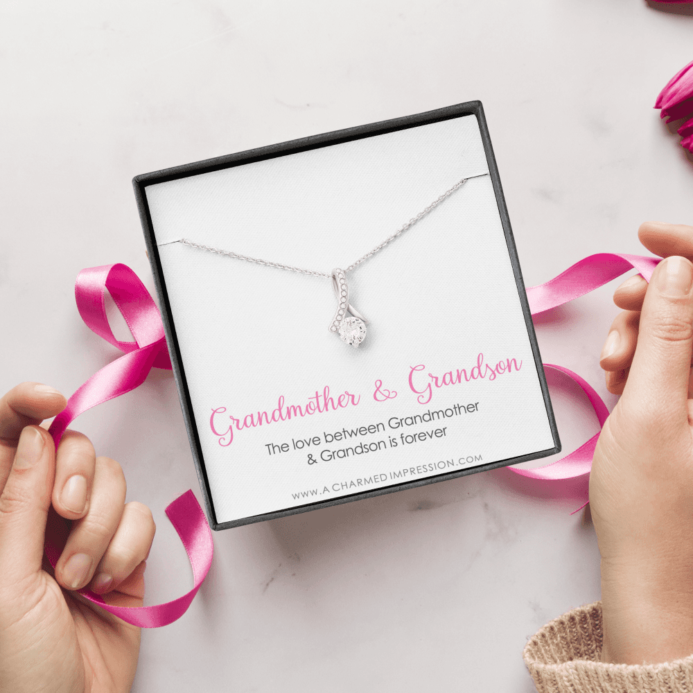Grandma Gift From Grandson, Grandmother Grandson Gift, Grandmother Necklace, To My Grandma From Grandson Jewelry, Top Grandma Gift