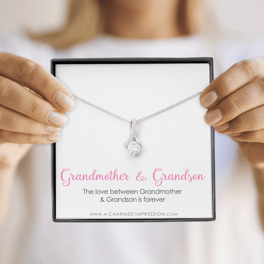 Grandma Gift From Grandson, Grandmother Grandson Gift, Grandmother Necklace, To My Grandma From Grandson Jewelry, Top Grandma Gift