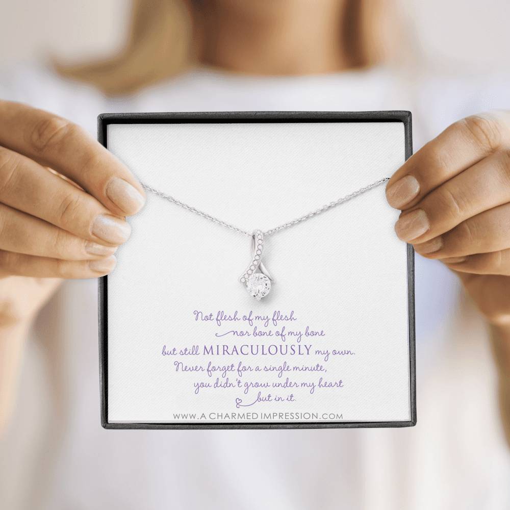 Unbiological Mother & Child Gift, Intentional Keepsake Jewelry, Adoption Gotcha Day Gifts for Women Girls, Daughter Stepdaughter, Unique Meaningful