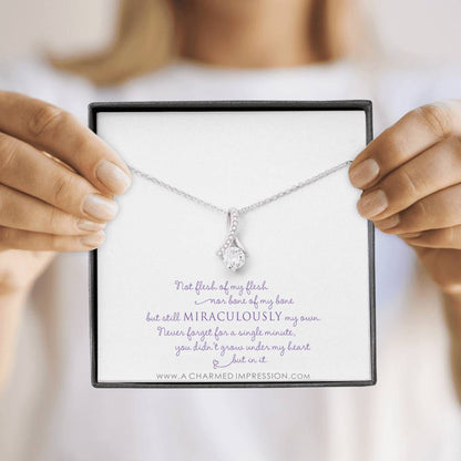 Unbiological Mother & Child Gift, Intentional Keepsake Jewelry, Adoption Gotcha Day Gifts for Women Girls, Daughter Stepdaughter, Unique Meaningful