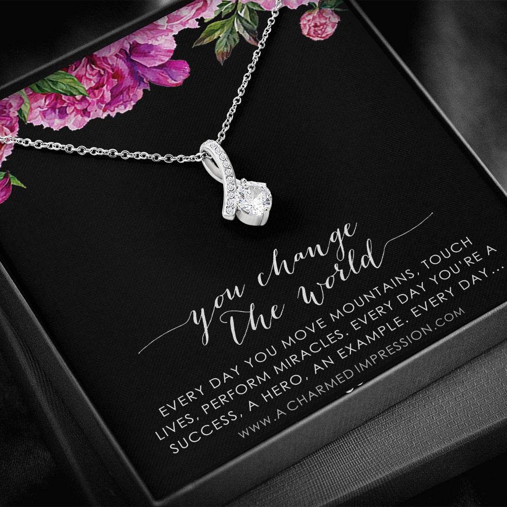You Change the World, Nurse Appreciation Gift Necklace, Nurse Graduation, Nurse Week Jewelry, Practitioner, Nurse Retirement, Nurse Jewelry