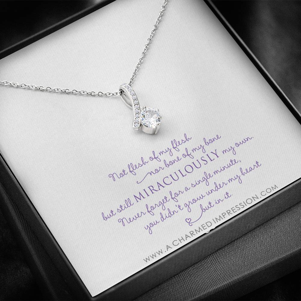 Unbiological Mother & Child Gift, Intentional Keepsake Jewelry, Adoption Gotcha Day Gifts for Women Girls, Daughter Stepdaughter, Unique Meaningful
