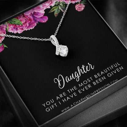 Daughter Gift From Mom Dad, Father & Daughter Gift, Mother Daughter Necklace, Gift for Daughter, Present for Birthday, To My Daughter