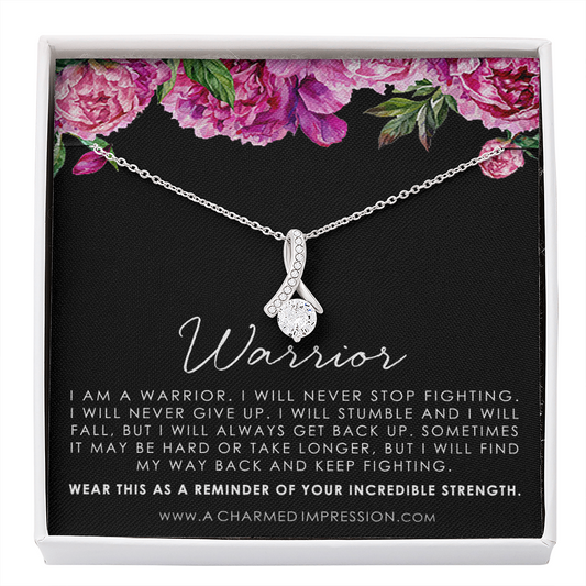 Infertility Miscarry Gift, IVF Support Gift, Strength Necklace, Fertility Wish, Infertile Gift, 14K White Gold Necklace