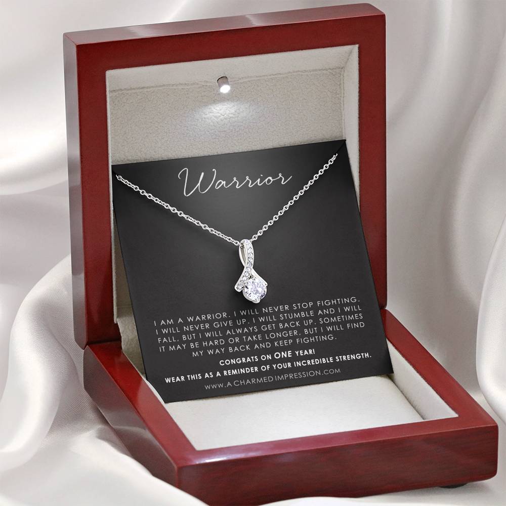 Addiction Recovery Gift, Warrior Necklace, Fighter Jewelry, NA, AA Gifts Women, Sobriety Anniversary, Sober Birthday