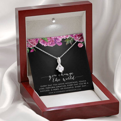 You Change the World, Nurse Appreciation Gift Necklace, Nurse Graduation, Nurse Week Jewelry, Practitioner, Nurse Retirement, Nurse Jewelry