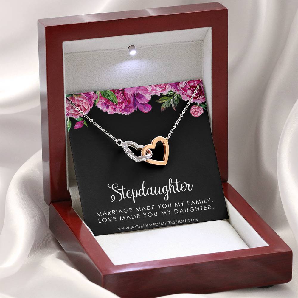 Stepdaughter Gifts from Stepmom Stepdad, Birthday Gifts for Daughter from Mom Dad, Stepdaughter Necklace, Unbiological Daughter Gift