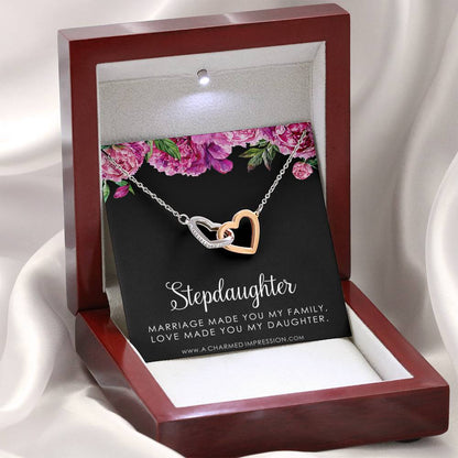 Stepdaughter Gifts from Stepmom Stepdad, Birthday Gifts for Daughter from Mom Dad, Stepdaughter Necklace, Unbiological Daughter Gift