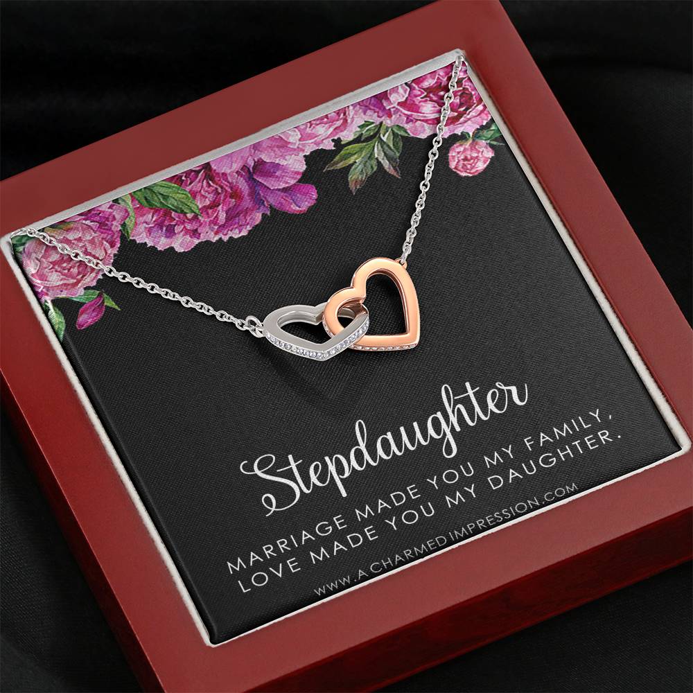 Stepdaughter Gifts from Stepmom Stepdad, Birthday Gifts for Daughter from Mom Dad, Stepdaughter Necklace, Unbiological Daughter Gift