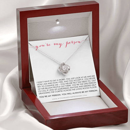 You Are My Person Gift, Best Friend Gift, You're My Person Necklace, Greys Anatomy Quote, Bestie Gift, BFF Gift