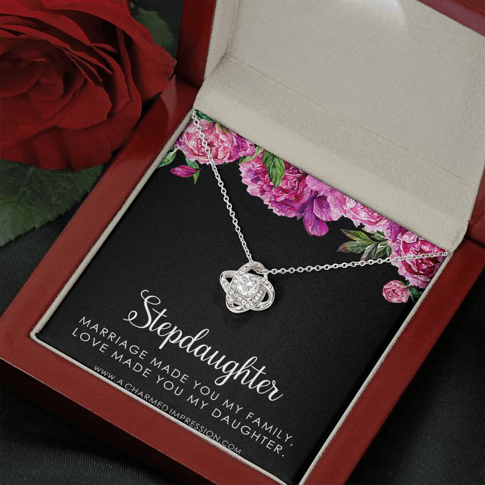 Stepdaughter Gifts from Stepmom Stepdad, Birthday Gifts for Daughter from Mom Dad, Stepdaughter Necklace, Unbiological Daughter Gift