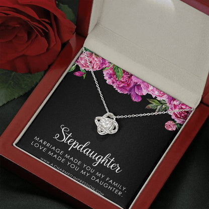 Stepdaughter Gifts from Stepmom Stepdad, Birthday Gifts for Daughter from Mom Dad, Stepdaughter Necklace, Unbiological Daughter Gift
