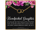 Handpicked Daughter, 2 Interlocking Circles Bracelet, Gift for Stepdaughter, Infinite Love, Bonus Daughter, Adopted Child, Silver or Gold