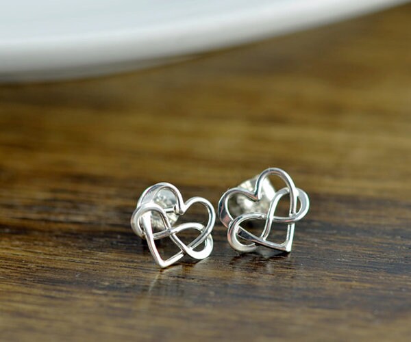 Infinity Heart Post Earrings