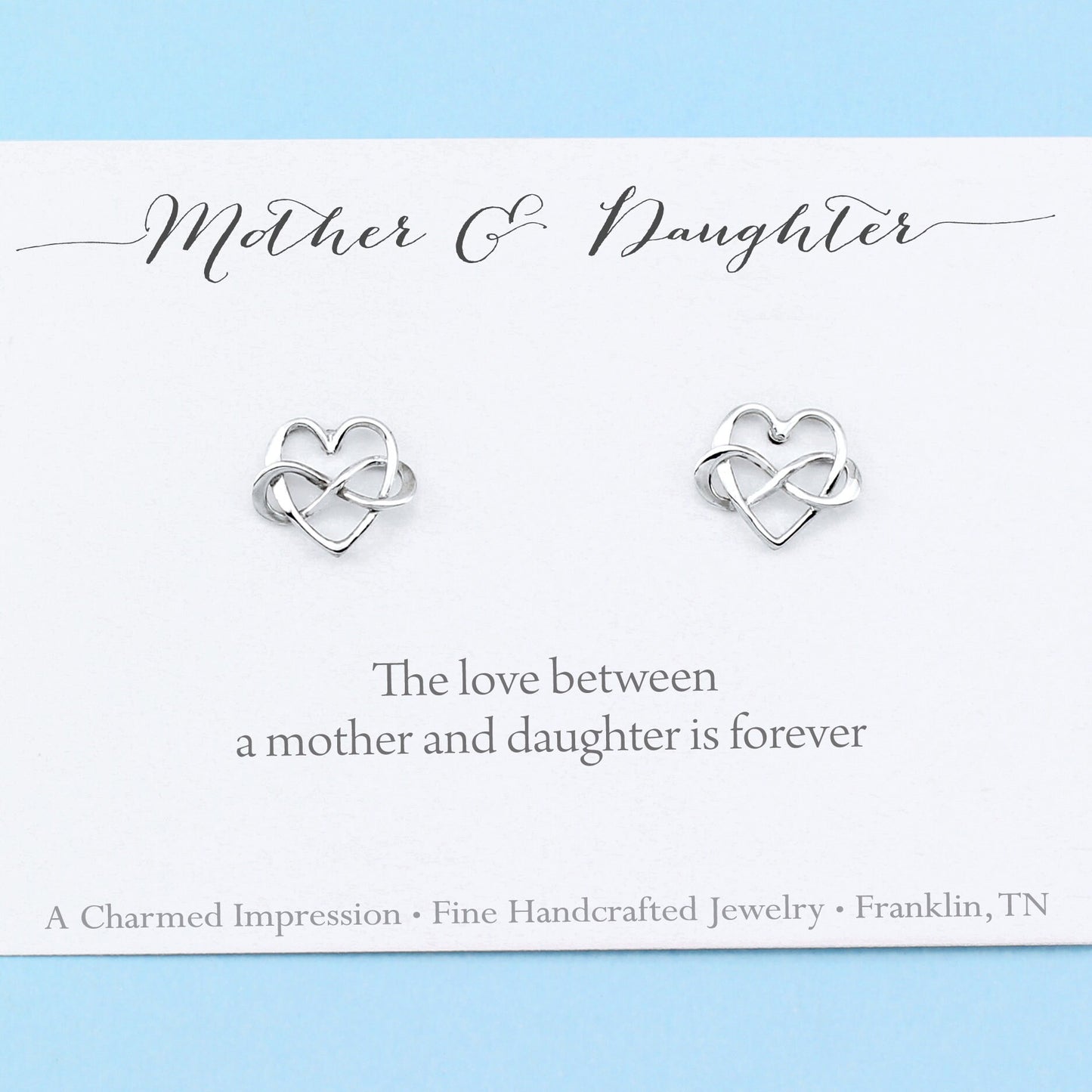 Mother & Daughter Infinity Heart Post Earrings