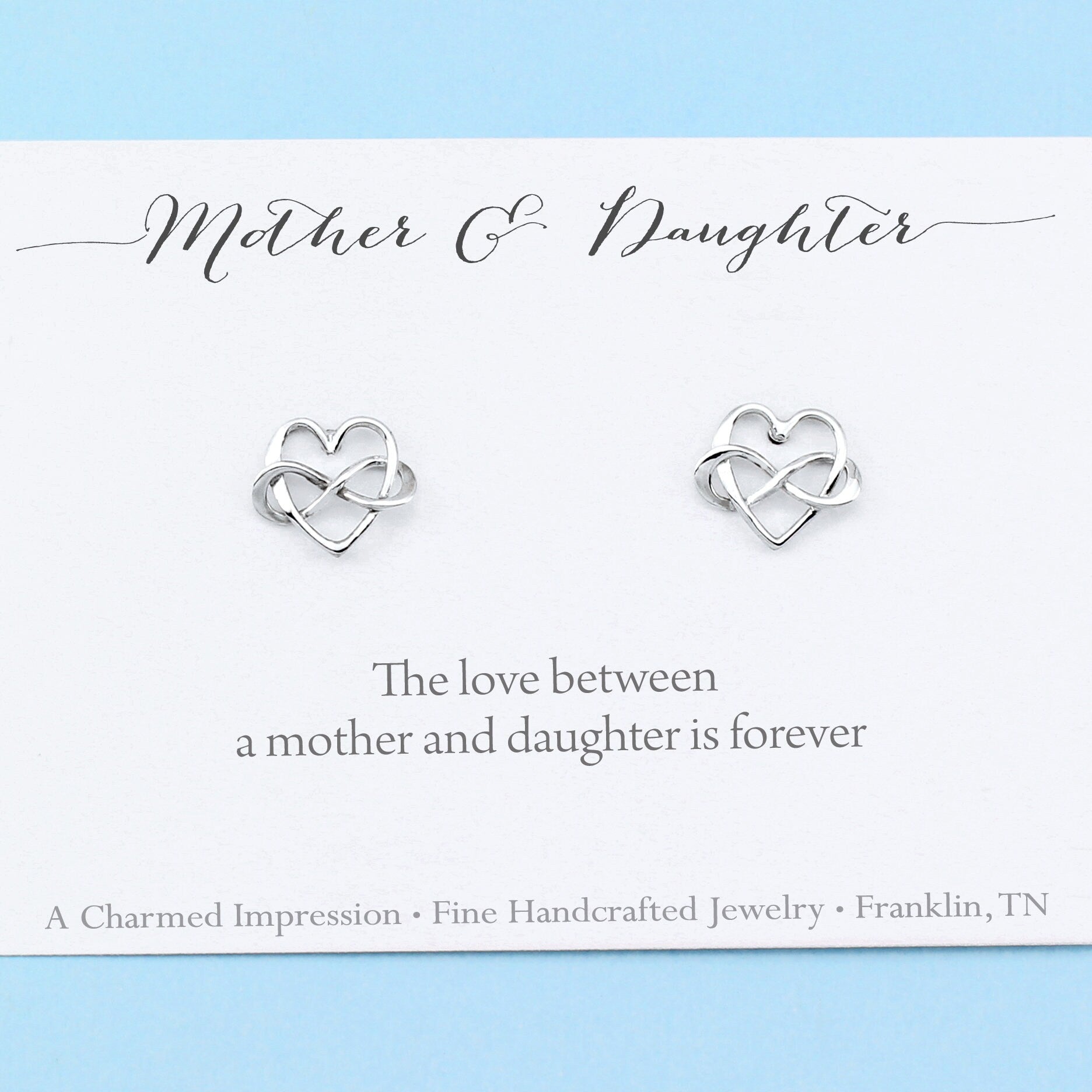 Mother & Daughter Infinity Heart Post Earrings