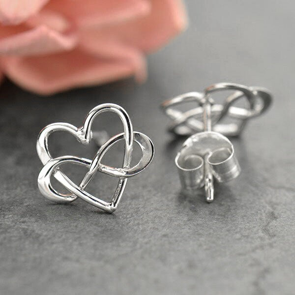 Infinity Heart Post Earrings